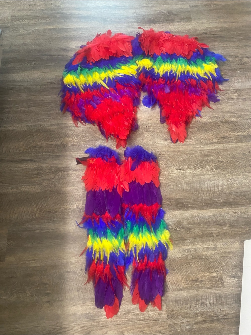 HANDMADE PARROT Feather Costume Wings and Tail feathers